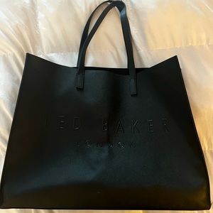 Black Ted Baker tote. Good condition, some wear.